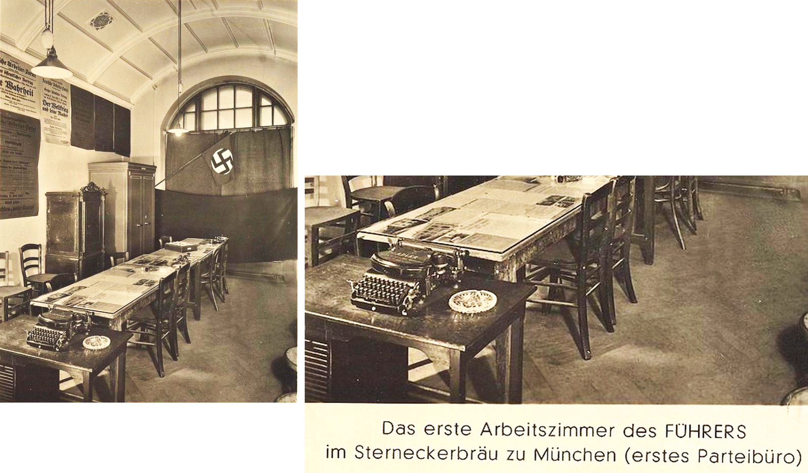 Hitlers erstes Arbeitszimmer im Sterneckerbräu - NS-Originaltext